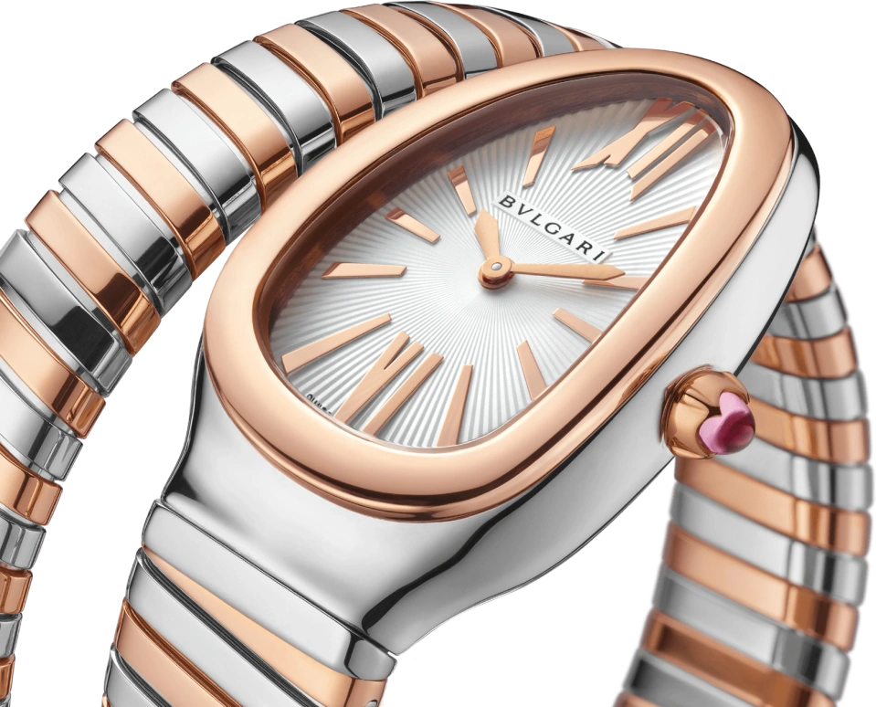 Bulgari,Serpenti 35mm,35mm,Stainless Steel,White,Sapphire,Crystal Glass,Opal,103708