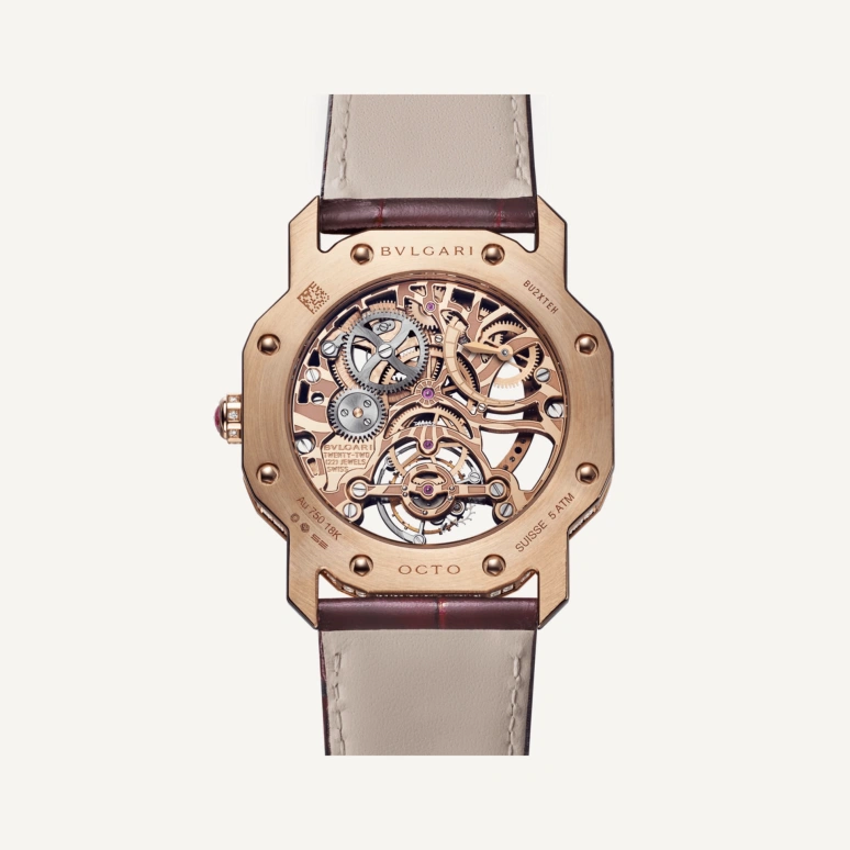 Bulgari,Octo 38mm,38mm,Rose Gold,Rose Gold,Skeleton,Automatic,Round,103751