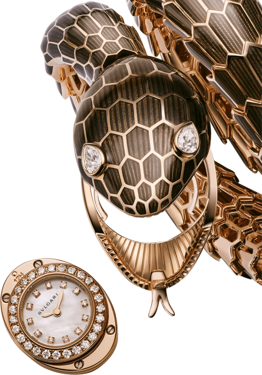 Bulgari,Serpenti 40mm,40mm,Rose Gold,White,Handwound,30hours,In-house Caliber,103559