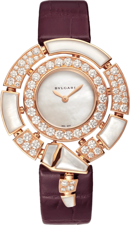 Bulgari,Serpenti 37mm,37mm,Rose Gold,White,Sapphire,Crystal Glass,Setting,Diamonds,102872