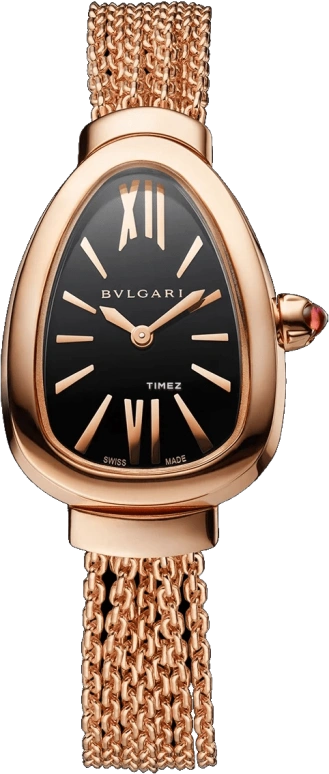 Bulgari,Serpenti 27mm,27mm,Rose Gold,Black,Quartz,Sapphire,Crystal Glass,Other,102728