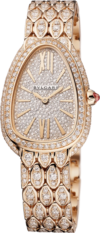 Bulgari,Serpenti 33mm,33mm,Rose Gold,Rose,Sapphire,Crystal Glass,Setting,Paved,Diamonds,103160