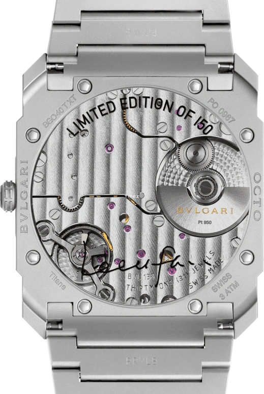 Bulgari,Octo 40mm,40mm,Titanium,Stainless Steel,Gradient,Black,Grey,Automatic,60hours,In-house Caliber,104132