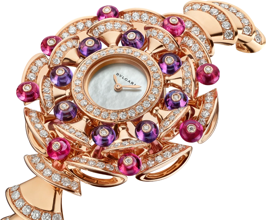 Bulgari,Divas' Dream 39mm,39mm,Rose Gold,Crystal,White,Quartz,26280hours,In-house Caliber,102080