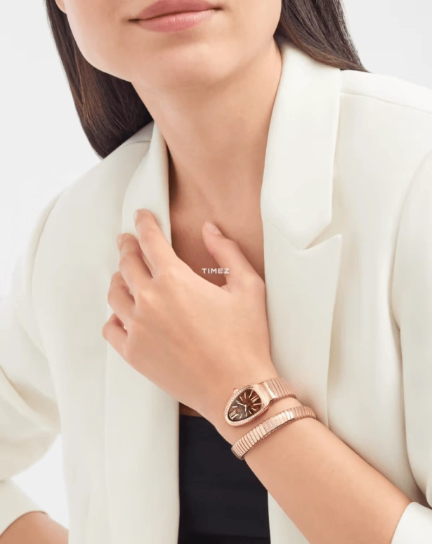 Bulgari,Serpenti 35mm,35mm,Rose Gold,Brown,Quartz,Sapphire,Crystal Glass,Other,104003