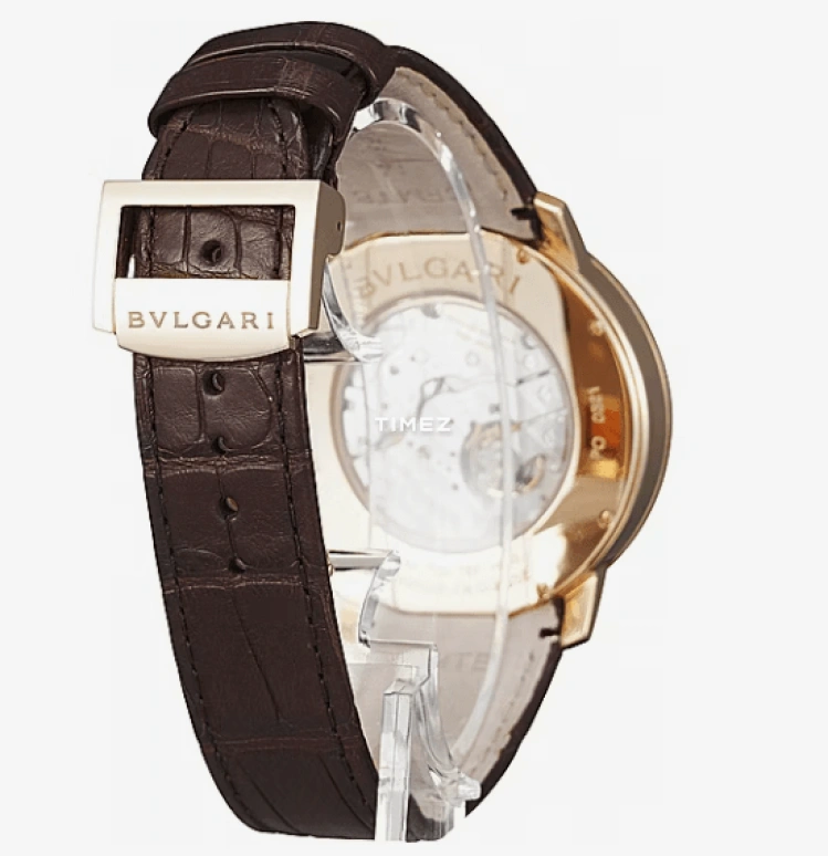 Bulgari,Other 43mm,43mm,Rose Gold,White,Handwound,Power Reserve Indicator,Sapphire,101871