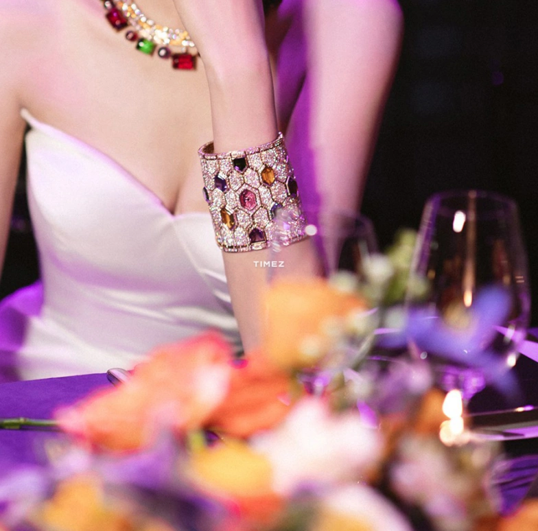 Bulgari,Serpenti 20mm,20mm,Rose Gold,Sapphire,Crystal,Transparent,Quartz,Hexagonal,Rose Gold,Ocean Blue,103519