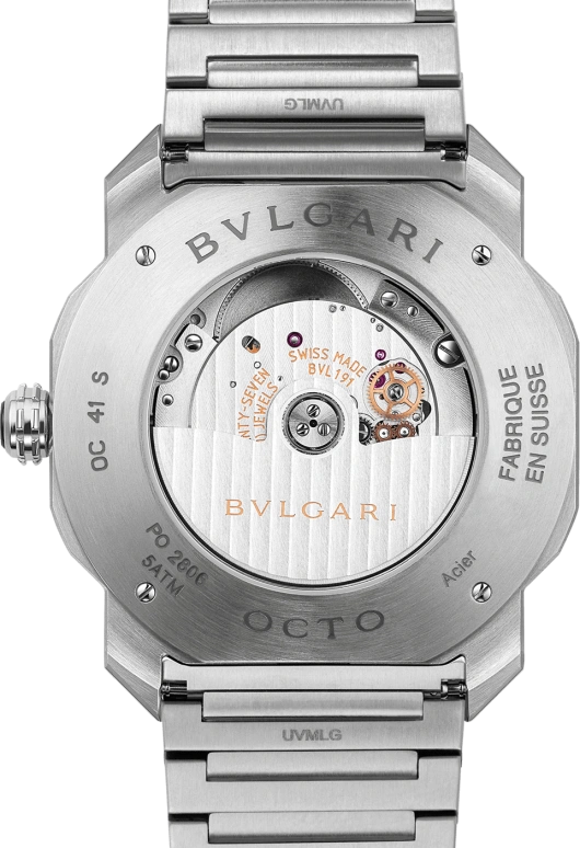 Bulgari,Octo 41mm,41mm,Stainless Steel,Blue,42hours,In-house Caliber,Sapphire,Crystal Glass,102856