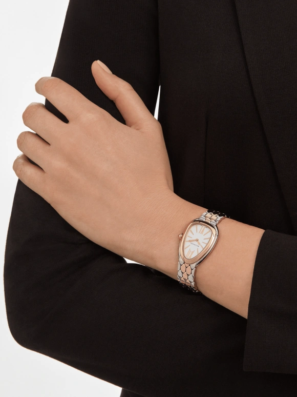 Bulgari,Serpenti 33mm,33mm,Stainless Steel,Silver,Sapphire,Crystal Glass,Opal,103277