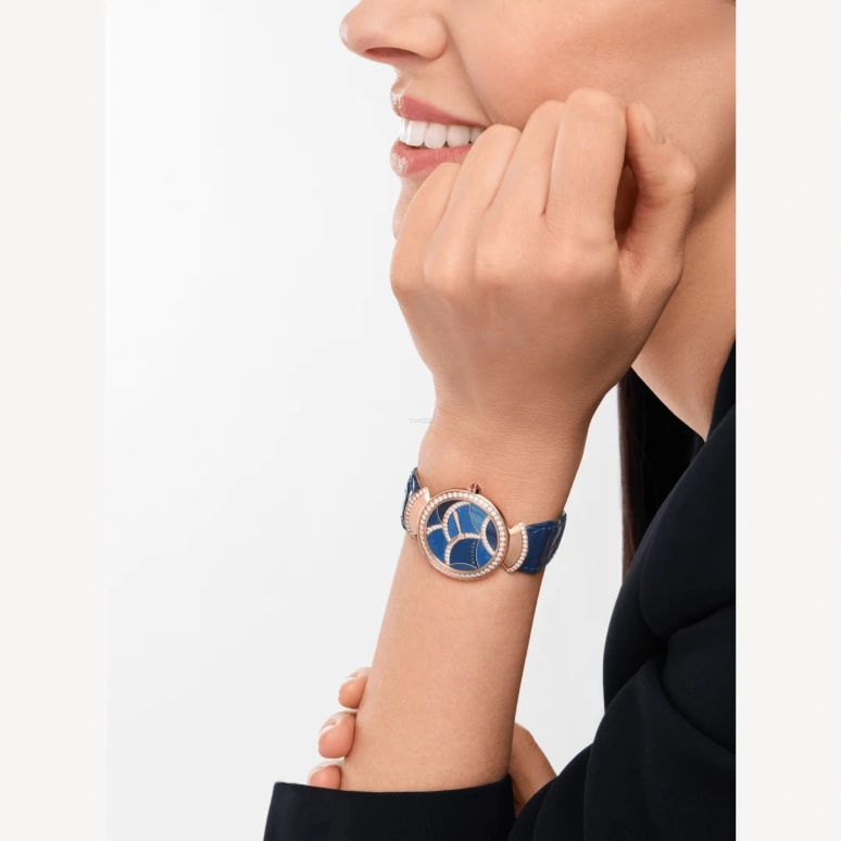 Bulgari,Divas' Dream 33mm,33mm,Rose Gold,Blue,Automatic,Sapphire,Crystal Glass,Round,104023
