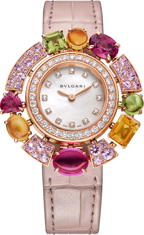 Bulgari,High Jewellery 36mm,36mm,Rose Gold,Sapphire,Crystal,White,Sapphire,Crystal Glass,Oval,Rose Gold,Pink Red,Pink,103713