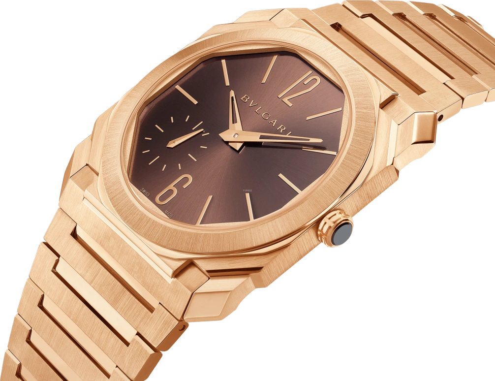 Bulgari,Octo 40mm,40mm,Rose Gold,Coffee,Brown,Gold,Automatic,60hours,In-house Caliber,103637