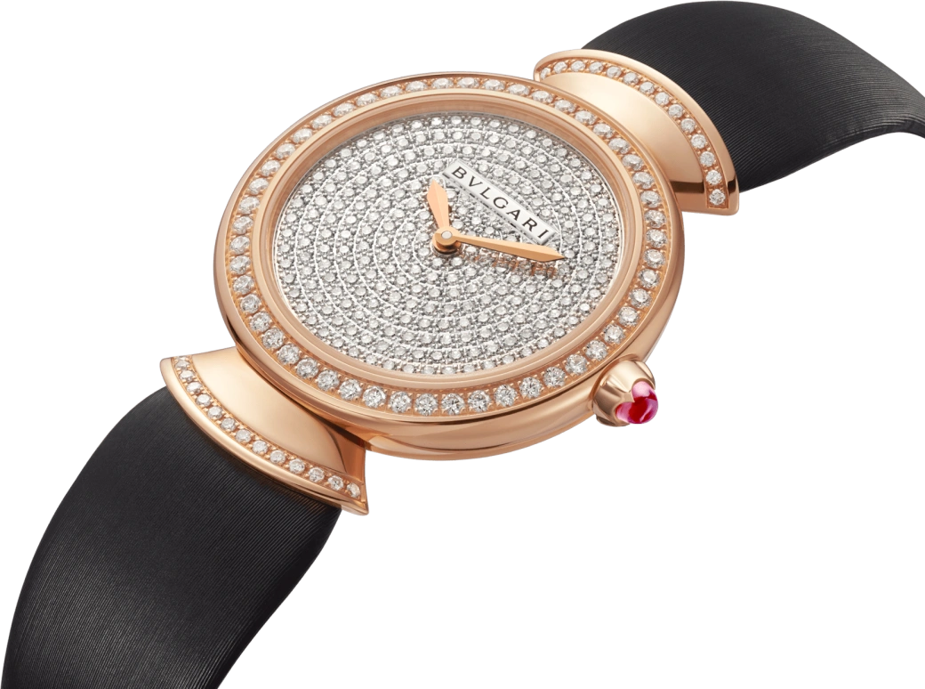 Bulgari,Divas' Dream 30mm,30mm,Rose Gold,Sapphire,Crystal Glass,Setting,Diamonds,102432