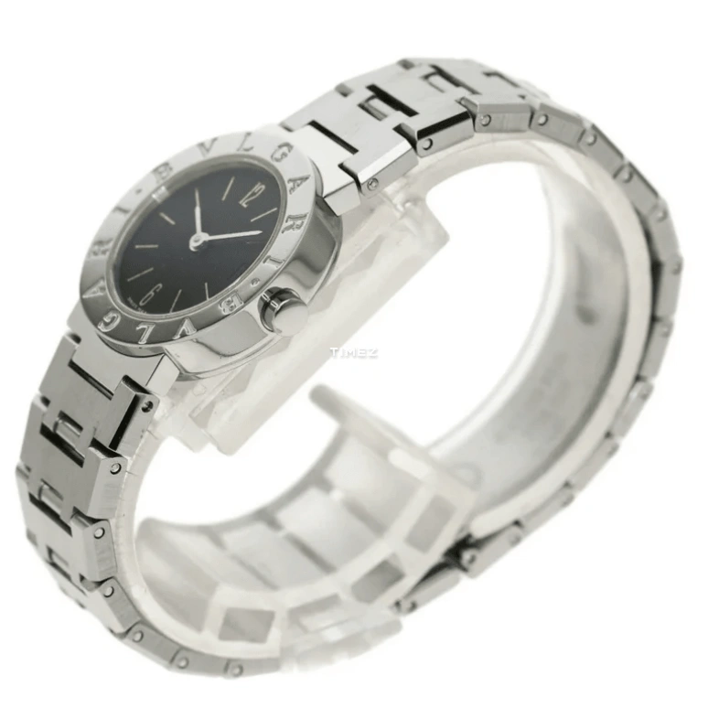 Bulgari,Bulgari Bulgari 23mm,23mm,Stainless Steel,Black,Quartz,Day,Sapphire,Crystal Glass,BB23SSD