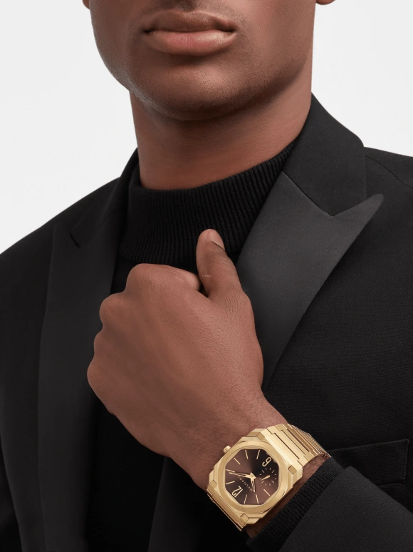 Bulgari,Octo 40mm,40mm,Yellow Gold,Coffee,Brown,Gold,Automatic,60hours,In-house Caliber,103717