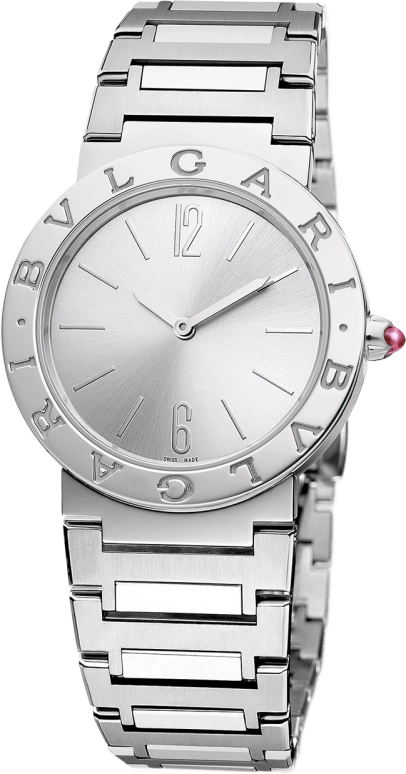 Bulgari,Bulgari Bulgari 33mm,33mm,Stainless Steel,Silver,Sapphire,Crystal Glass,103575