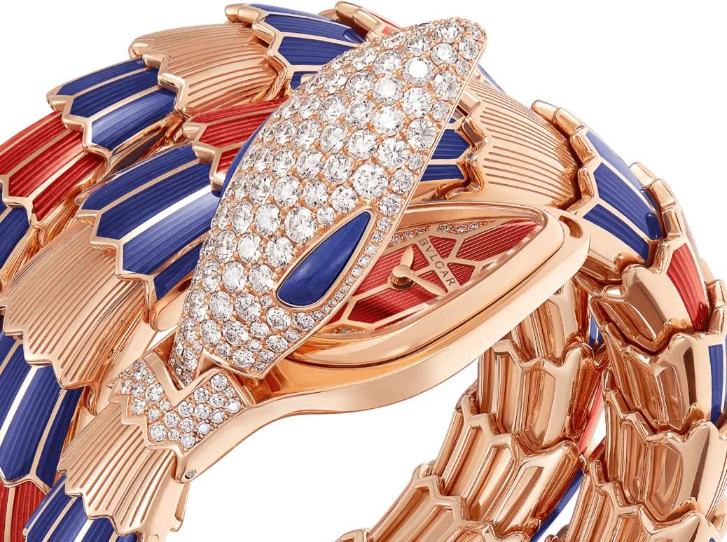 Bulgari,Serpenti 40mm,40mm,Rose Gold,Wine Red,Quartz,26280hours,In-house Caliber,102445