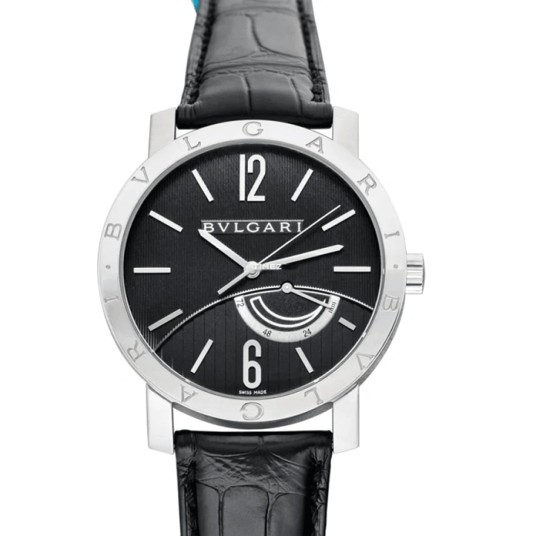 Bulgari,High Jewellery 41mm,41mm,Stainless Steel,Black,Handwound,Power Reserve Indicator,Sapphire,Crystal Glass,101794