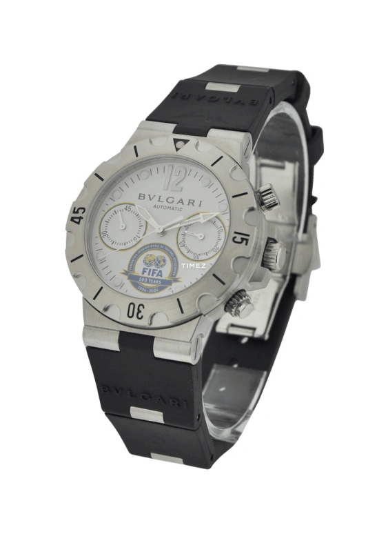 Bulgari,Diagono Professional 38mm,38mm,Stainless Steel,White,Automatic,Chronograph,Day,SC38WSV,SC38WSV/SLN