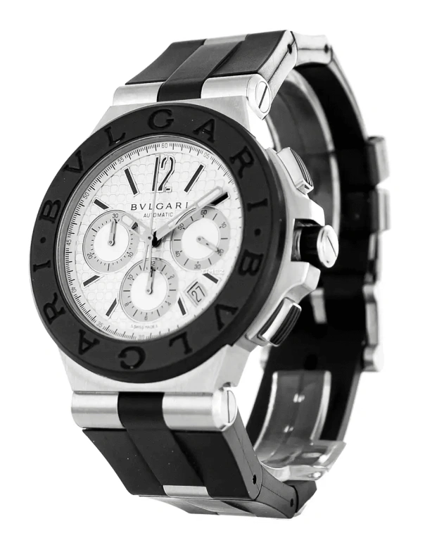 Bulgari,Other 42mm,42mm,Stainless Steel,Silver,Automatic,Chronograph,Day,101636