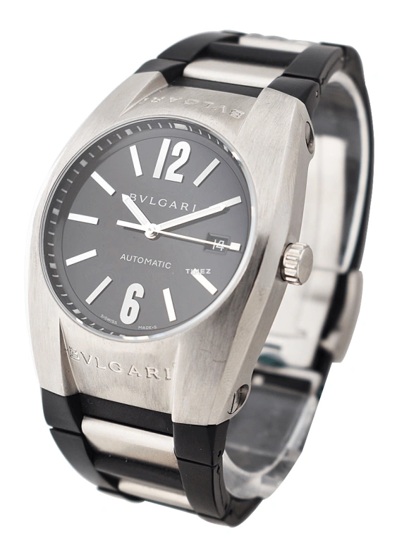 Bulgari,Ergon 40mm,40mm,Stainless Steel,Black,Automatic,Day,Sapphire,Crystal Glass,EG40BSVD