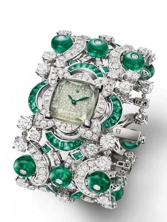 Bulgari,High Jewellery ,Platinum,Green,Quartz,Square,Silver White,103680