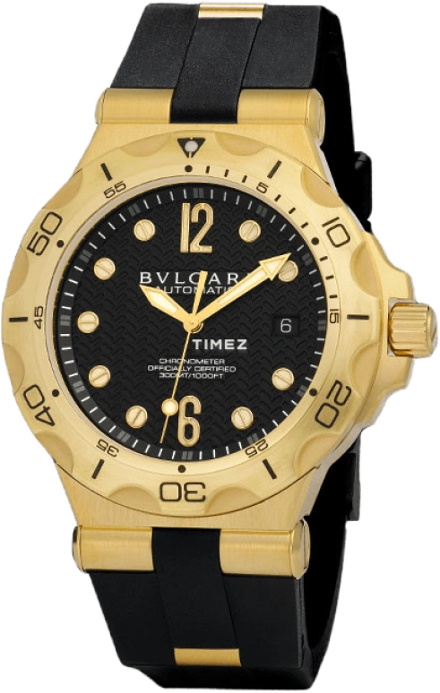 Bulgari,Diagono Professional 42mm,42mm,Yellow Gold,Black,Sapphire,Crystal Glass,Closed,DP42BGVDSD