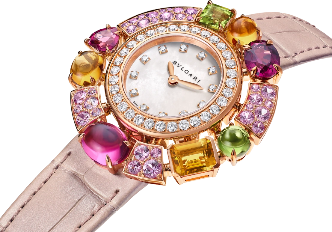 Bulgari,High Jewellery 36mm,36mm,Rose Gold,Sapphire,Crystal,White,Sapphire,Crystal Glass,Oval,Rose Gold,Pink Red,Pink,103713