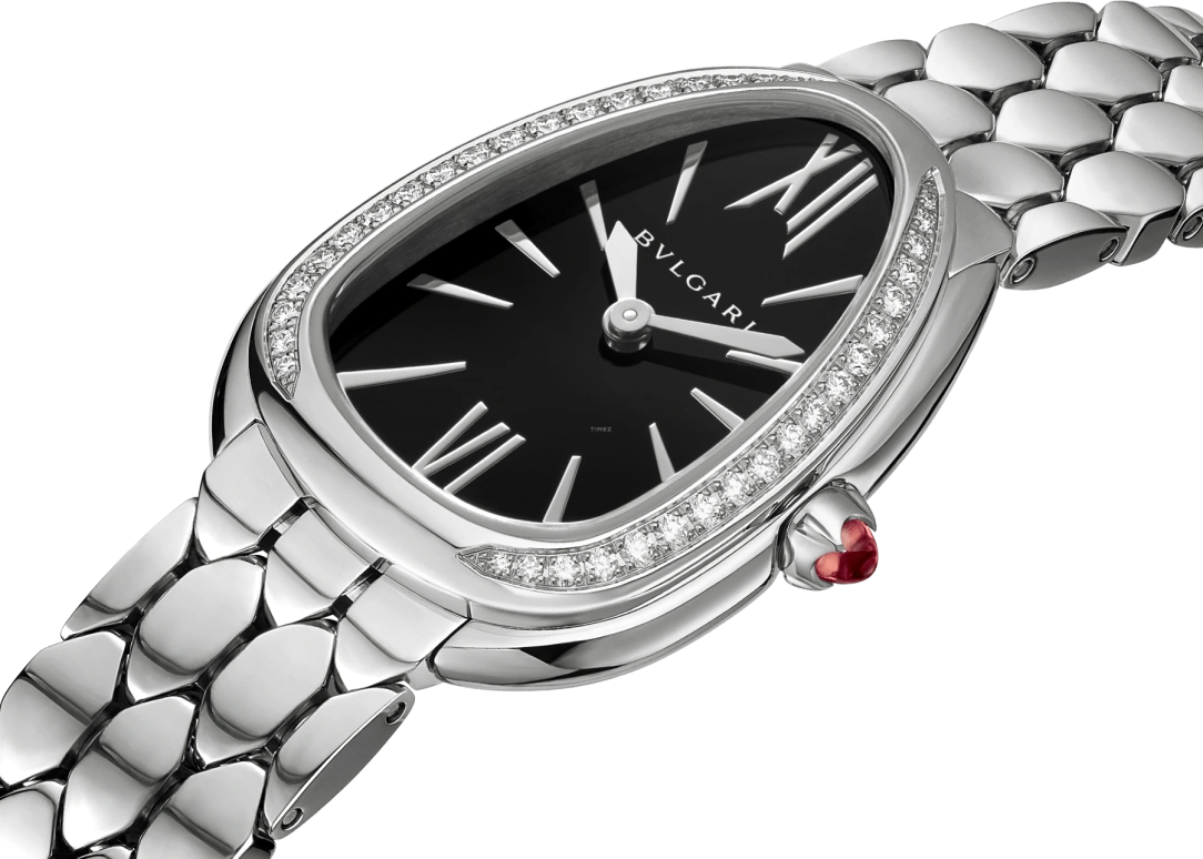 Bulgari,Serpenti 33mm,33mm,Stainless Steel,Black,Sapphire,Crystal Glass,103449