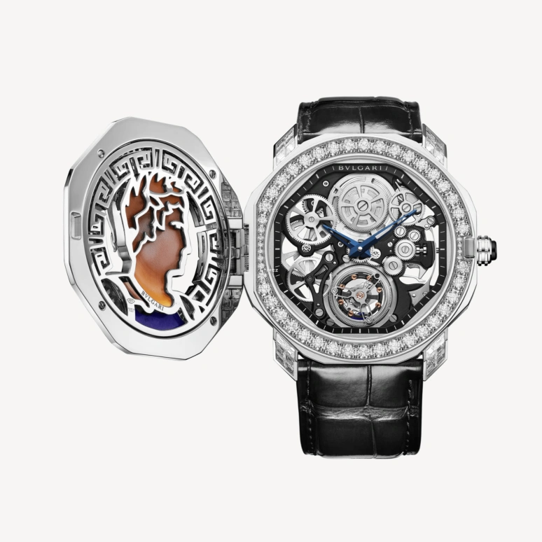 Bulgari,Octo 44mm,44mm,Platinum,Skeleton,Black,Handwound,Octagon,Silver White,103684