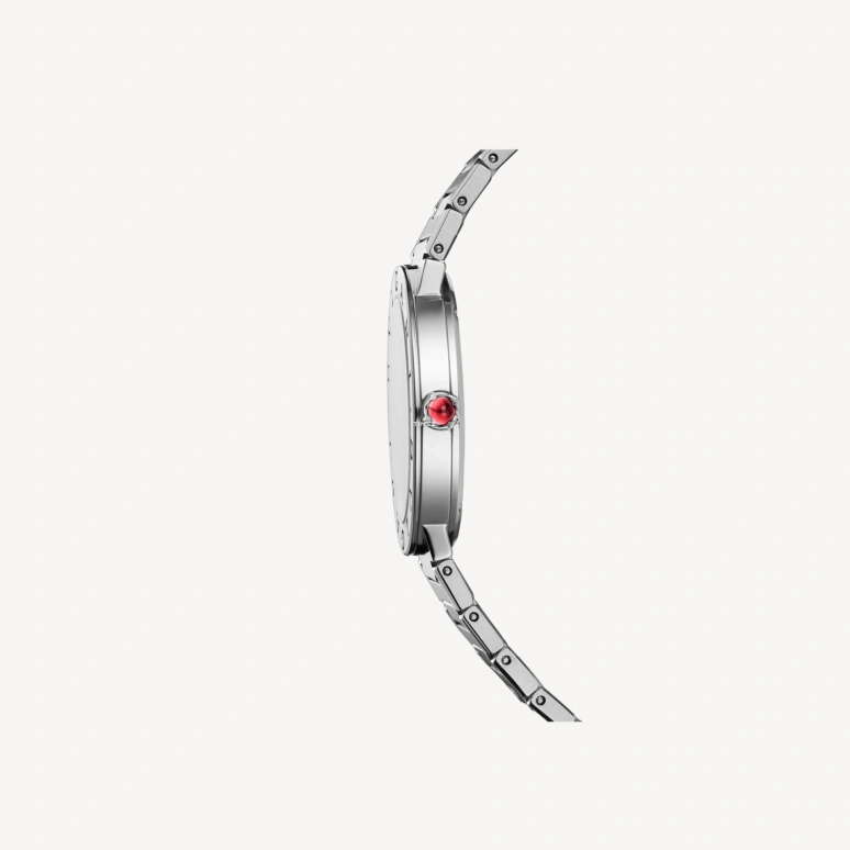 Bulgari,Bulgari Bulgari 33mm,33mm,Stainless Steel,Silver,Grey,Quartz,Sapphire,Crystal Glass,Round,103689