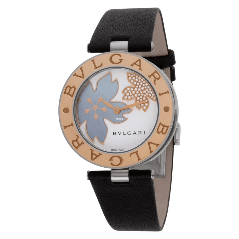 Bulgari,B.Zero1 35mm,35mm,Stainless Steel,Rose Gold,Blue,White,Quartz,Sapphire,Round,BZP35S
