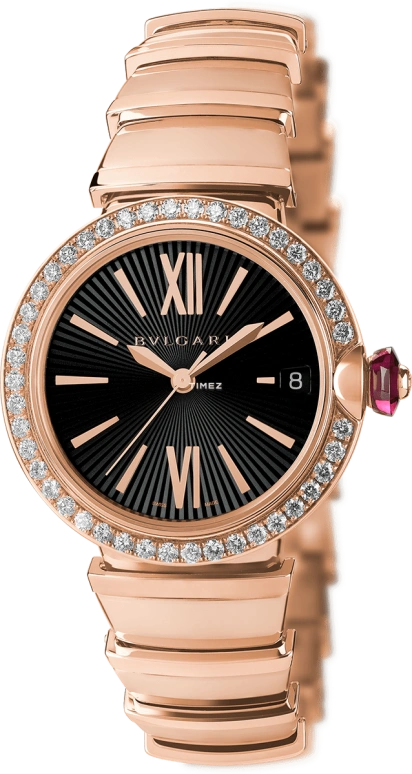 Bulgari,Lvcea 33mm,33mm,Rose Gold,Black,Automatic,Day,42hours,102260