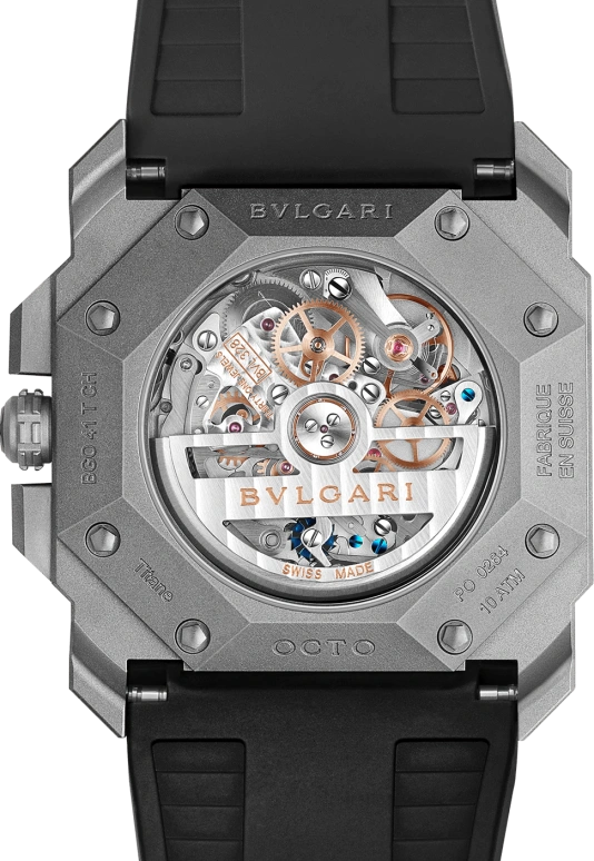 Bulgari,Octo 41mm,41mm,Titanium,Grey,Automatic,Chronograph,Date,Column Wheel,102859