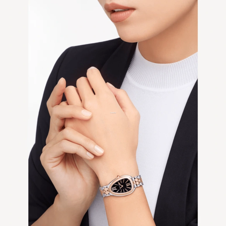 Bulgari,Serpenti Seduttori 33mm,33mm,Stainless Steel,Black,Quartz,Other,Silver,103959