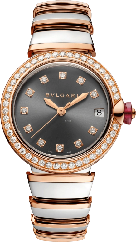 Bulgari,Lvcea 33mm,33mm,Stainless Steel,Black,Sapphire,Crystal Glass,Diamonds,103029