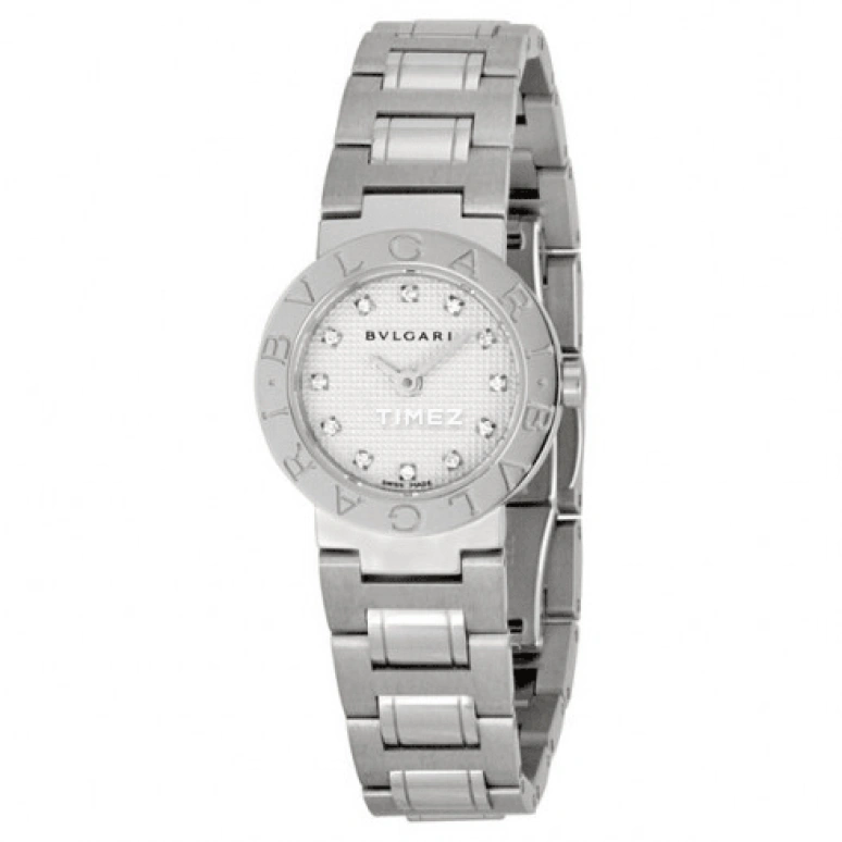 Bulgari,Bulgari Bulgari 23mm,23mm,Stainless Steel,White,Quartz,Sapphire,Crystal Glass,Round,BB23WSS,BB23WSS/12N