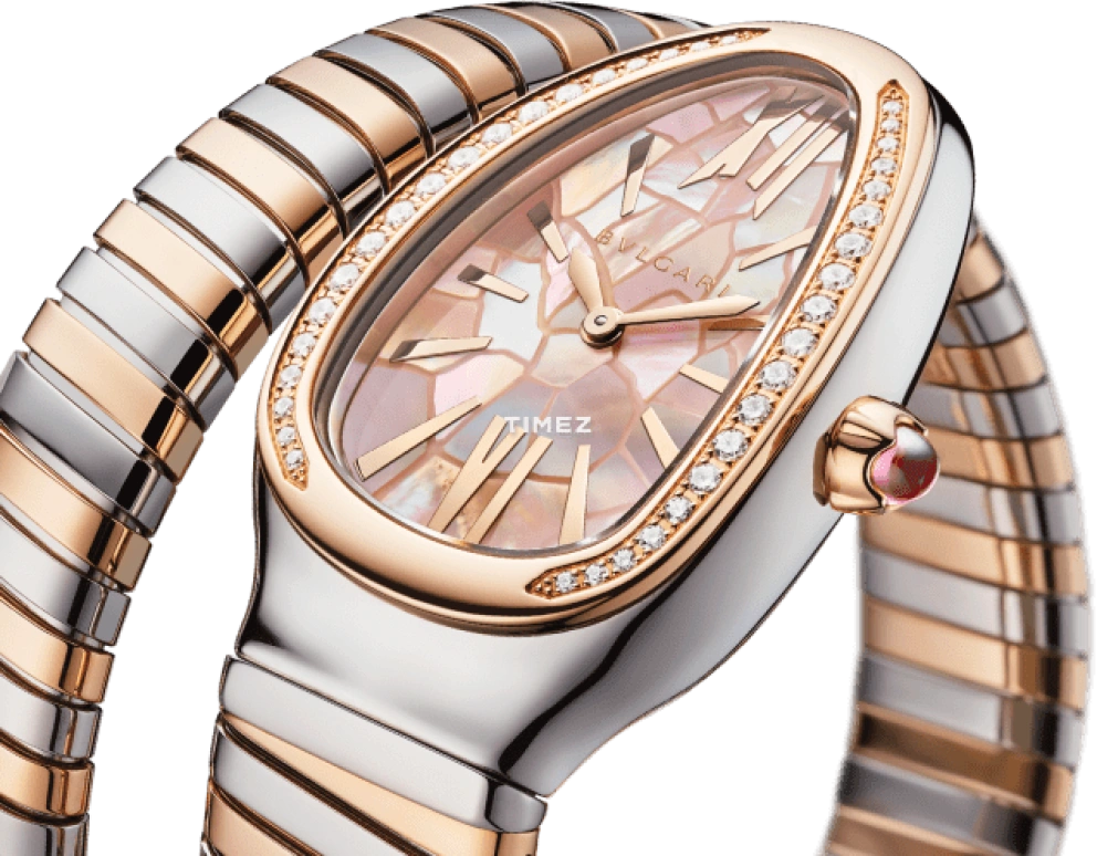 Bulgari,Serpenti 35mm,35mm,Stainless Steel,Pink,Quartz,Sapphire,Crystal Glass,Other,104141