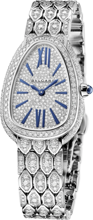 Bulgari,Serpenti 33mm,33mm,White Gold,Sapphire,Crystal Glass,Setting,Diamonds,Setting,Paved,Diamonds,103159