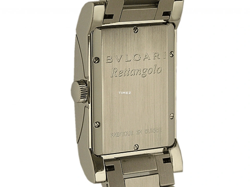 Bulgari,Rettangolo 27x45mm,27x45mm,Stainless Steel,Silver White,Automatic,Day,Sapphire,Crystal Glass,RT45SSD