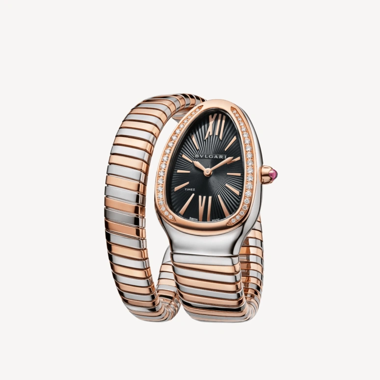 Bulgari,Serpenti 35mm,35mm,Stainless Steel,Black,Quartz,Other,Silver,Rose Gold,103823