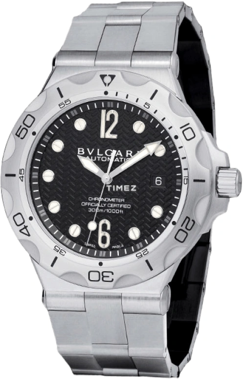 Bulgari,Diagono Professional 42mm,42mm,Stainless Steel,Black,Sapphire,Crystal Glass,Closed,DP42BSSDSD