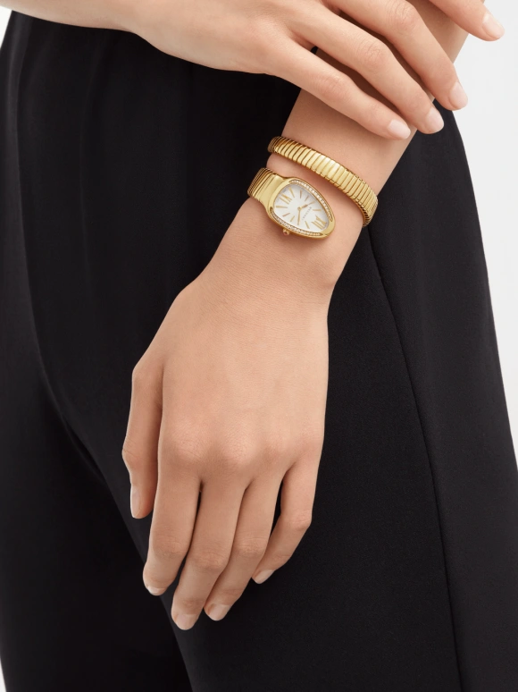 Bulgari,Serpenti 35mm,35mm,Yellow Gold,Silver,Quartz,26280hours,In-house Caliber,101924