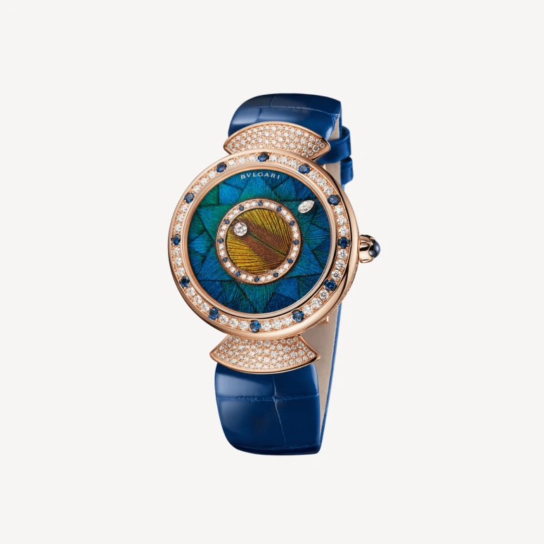 Bulgari,Divas' Dream 37mm,37mm,Rose Gold,Green,Blue,Automatic,In-house Caliber,Sapphire,Crystal Glass,103473
