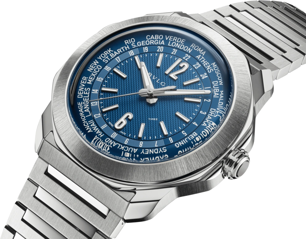 Bulgari,Octo 41mm,41mm,Stainless Steel,Blue,Automatic,World Time,42hours,103762