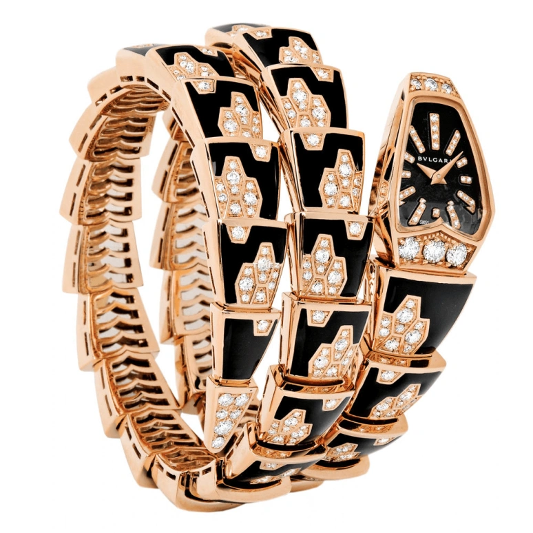 Bulgari,Other 26mm,26mm,Rose Gold,Black,Quartz,Sapphire,Other,101986