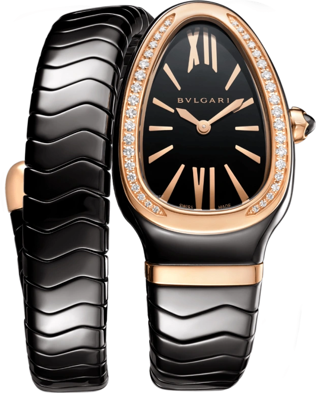 Bulgari,Serpenti 35mm,35mm,Ceramic,Black,Sapphire,Crystal Glass,102532