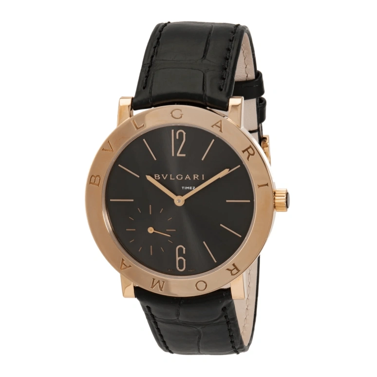 Bulgari,Other 41mm,41mm,Rose Gold,Grey,Handwound,Sapphire,Glass,Round,102505