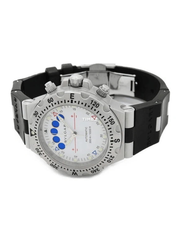 Bulgari,Diagono Professional 40mm,40mm,Stainless Steel,White,Automatic,Chronograph,Day,Flyback,Retrograde,Sapphire,Crystal Glass,Round,SD40WSV,SD40WSV/RE