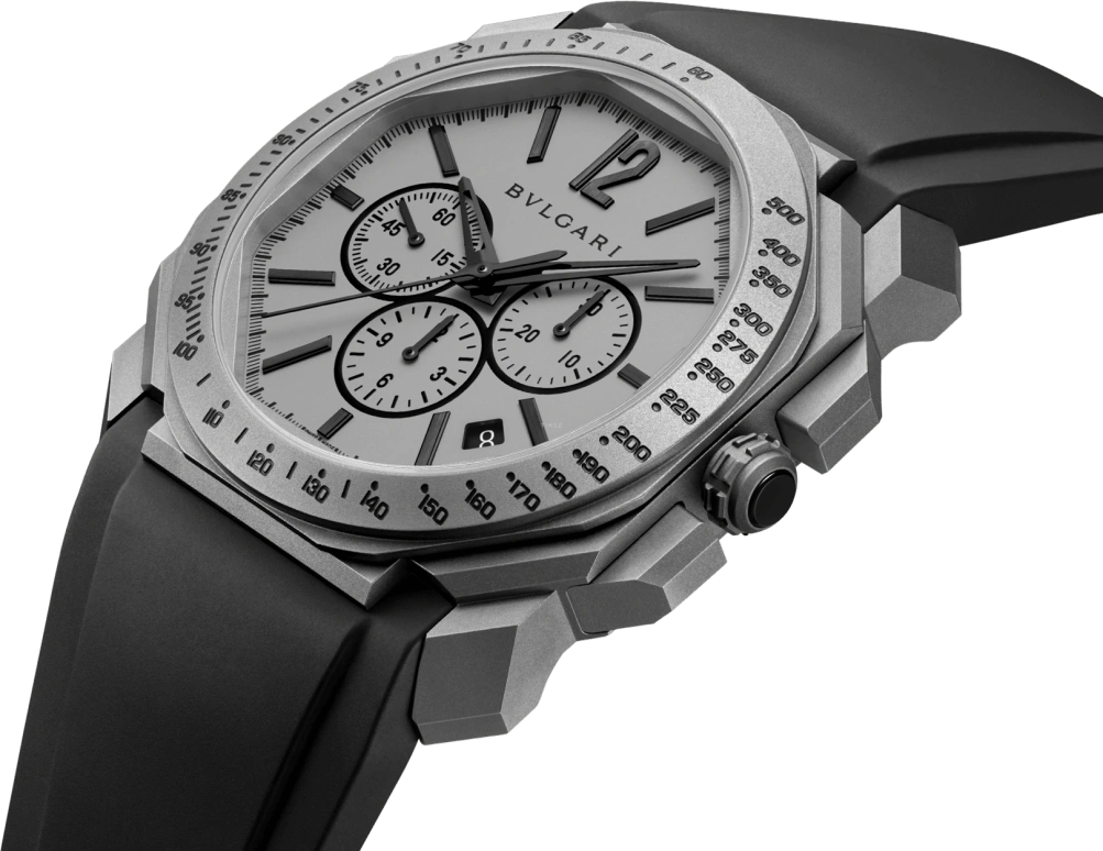 Bulgari,Octo 41mm,41mm,Titanium,Grey,Automatic,Chronograph,Date,Column Wheel,102859